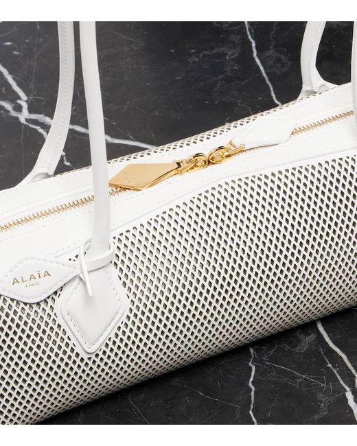 Alaïa White Schultertasche Le Teckel Medium Aus Leder