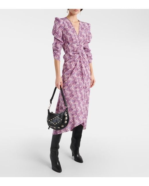 Vestido midi Albini de mezcla de seda Isabel Marant de color Purple