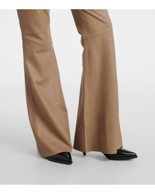 Dorothee Schumacher Brown Sleek Statement Iii Flared Leather Pants