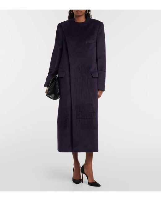 Abrigo De Mezcla De Lana De Alpaca Victoria Beckham de color Blue