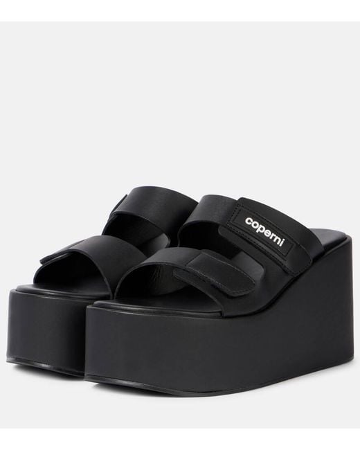 Coperni Black Plateausandalen Patch Aus Lederimitat