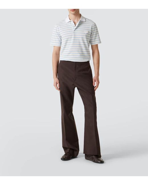 Prada Polohemd Aus Baumwolle in Blue für Herren