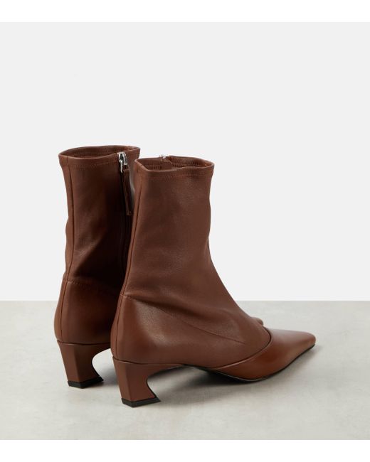 Acne Brown Leather Ankle Boots