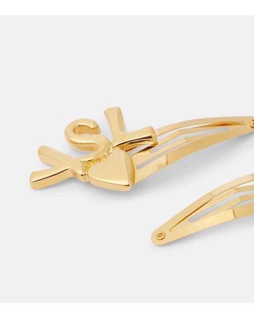 Set Di 2 Fermacapelli Cassandre di Saint Laurent in Metallic