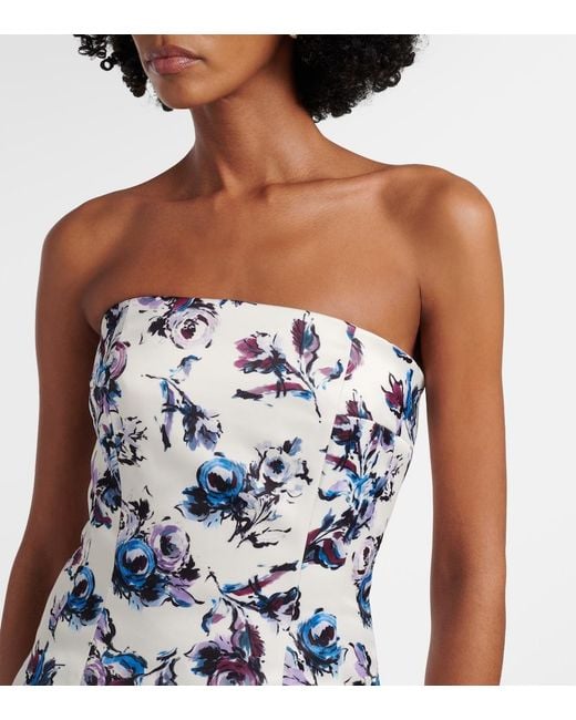 Emilia Wickstead White Laelia Floral Bustier Gown