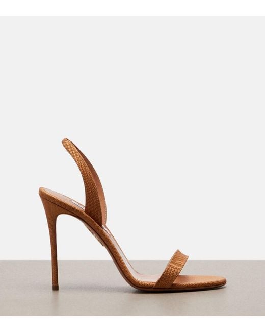 Aquazzura Brown So Nude Slingback Sandals