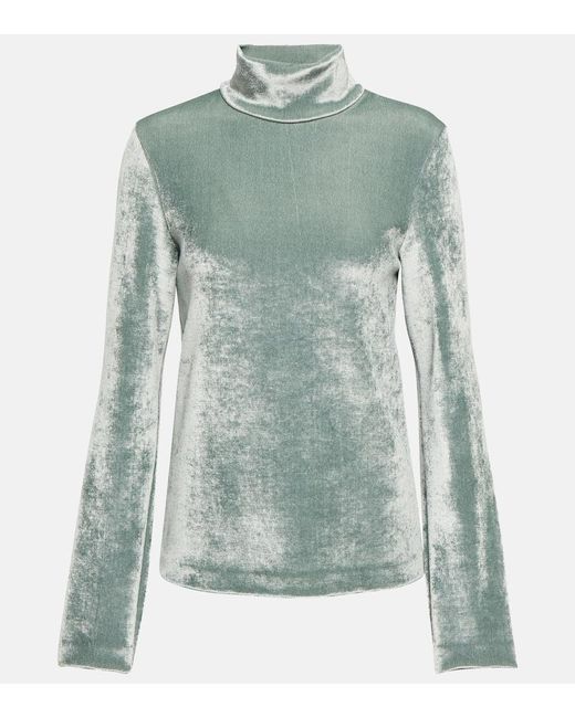 Jil Sander Green Turtleneck Top