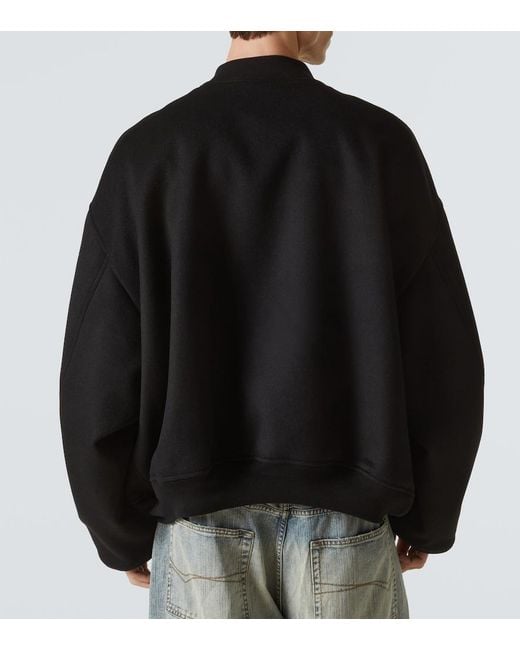 Balenciaga Black Wool Bomber Jacket for men