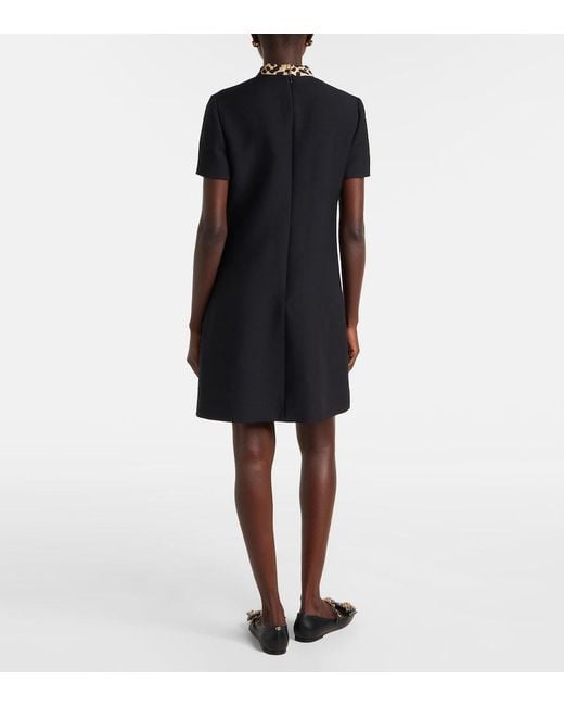 Valentino Black Crepe Couture Bow-Detail Minidress