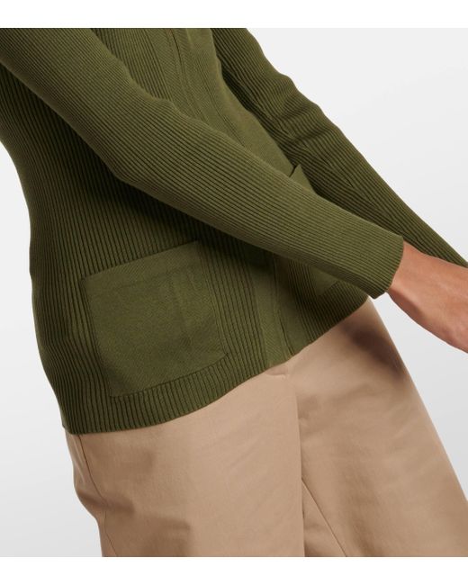 Cardigan en coton a logo Prada en coloris Green