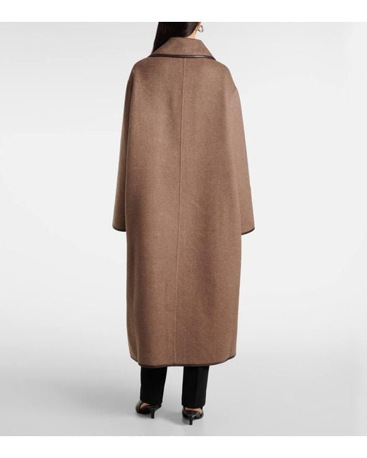 Totême  Brown Mantel Aus Wolle