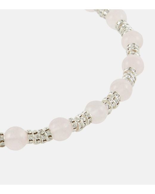 Magda Butrym Natural Embellished Necklace With Rose Quartz