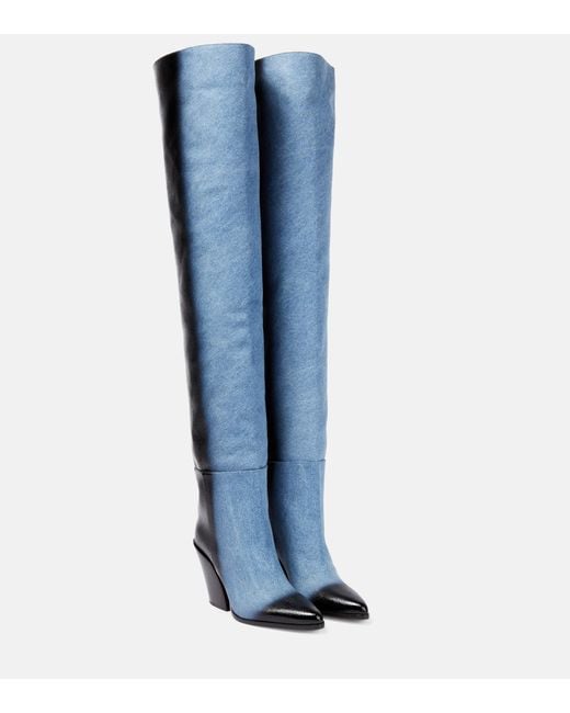 Jimmy Choo Maceo Denim Over-the-knee Boots in Blue | Lyst