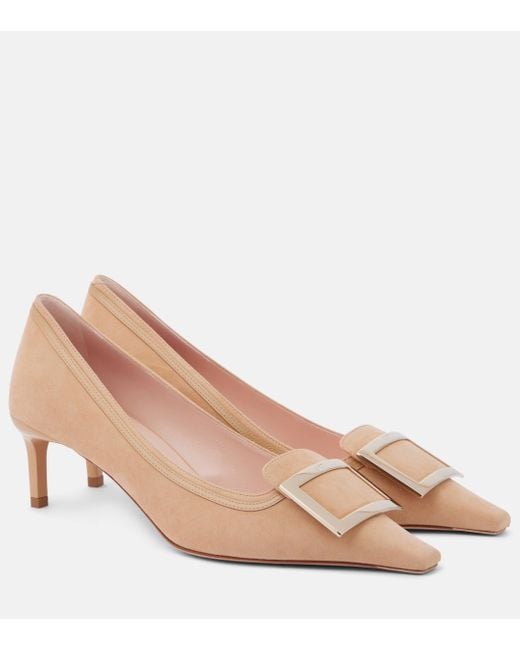 Roger Vivier Natural Viv' Canard 55 Suede Pumps