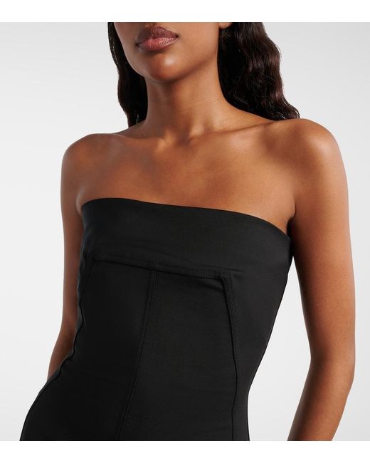 Rick Owens Black Wool-Blend Bustier Gown