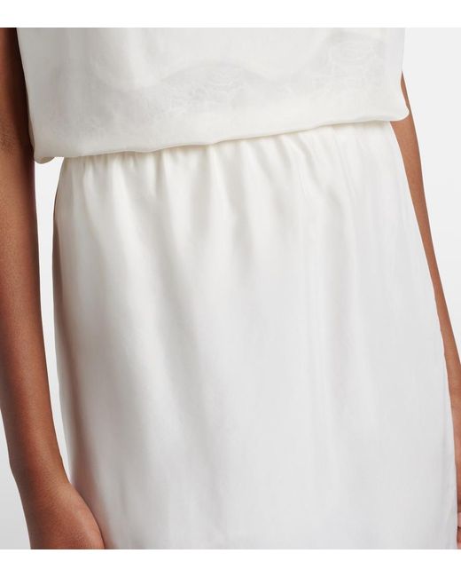 Dorothee Schumacher White Playful Volumes Silk Midi Skirt