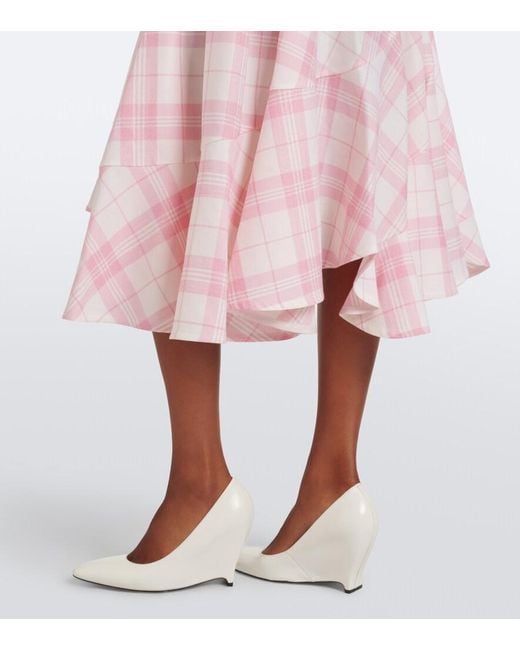 Vivienne Westwood Pink Spiral Checked Wool-Blend Bustier Dress
