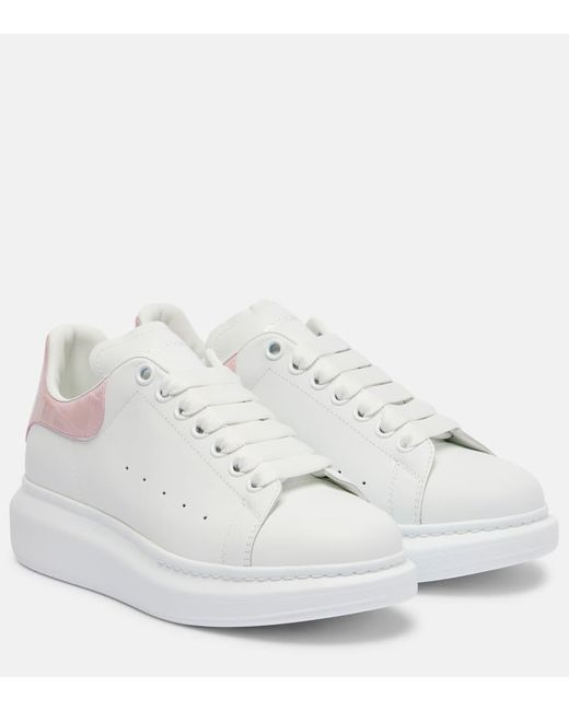 Alexander McQueen White Sneakers Oversized Aus Leder