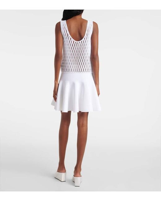 Robe Skater Alaïa en coloris White