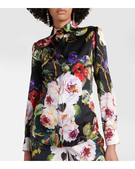 Dolce & Gabbana Multicolor Floral Satin Shirt For