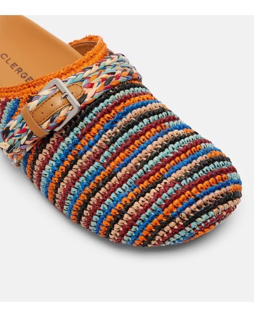 Robert Clergerie Multicolor Quinta Raffia Mules
