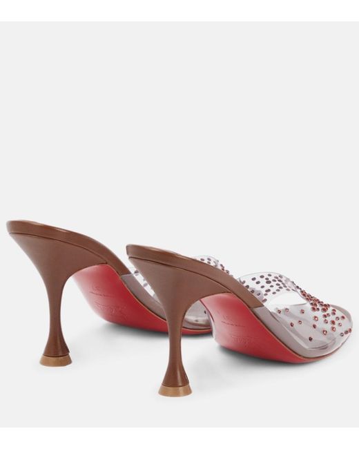 Christian Louboutin Multicolor Nudes Degramule Embellished Mules