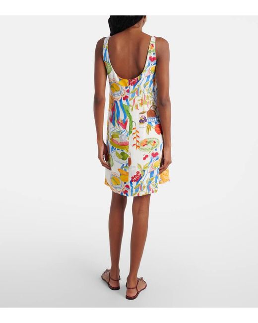 Farm Rio White Bedrucktes Minikleid Aus Leinen