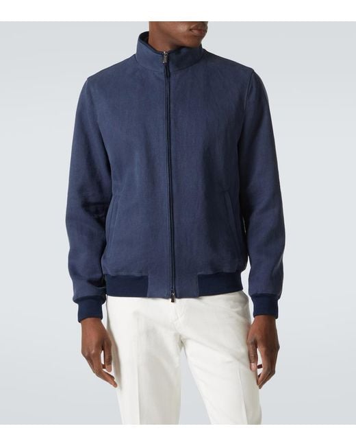 Thom Sweeney Blue Linen Blouson for men
