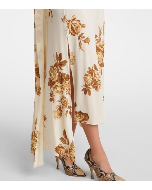 Magda Butrym Metallic Floral Scarf-Detail Midi Dress