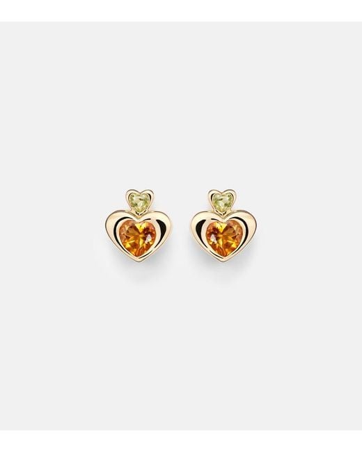 Roxanne First White 14Kt Single Earring With Citrine And Peridot