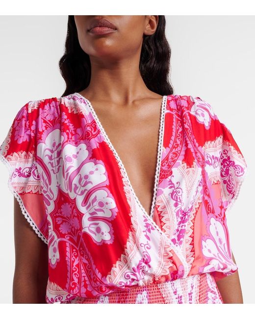 Melissa Odabash Jess Printed Tiered Minidress