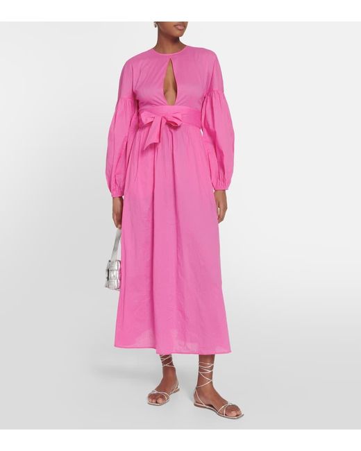 Marysia Swim Roset Puff-sleeve Cotton Maxi Dress in Pink | Lyst