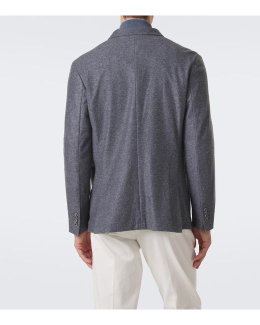 Fedeli Gray Cashmere Blazer for men