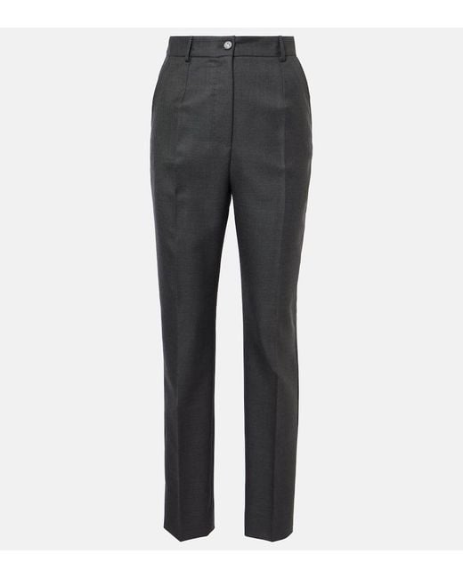 Dolce & Gabbana Gray Wool Slim Pants