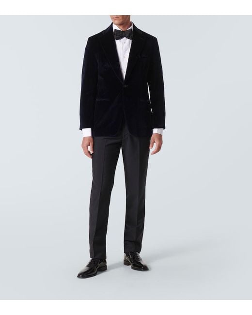 Rubinacci White Pleated Cotton Tuxedo Shirt for men