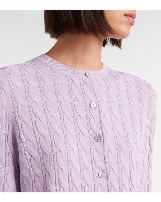 Gucci Purple Cable-Knit Cardigan