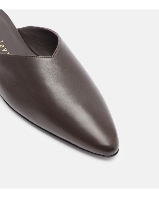 Herbert Levine Brown Homebody Leather Mules