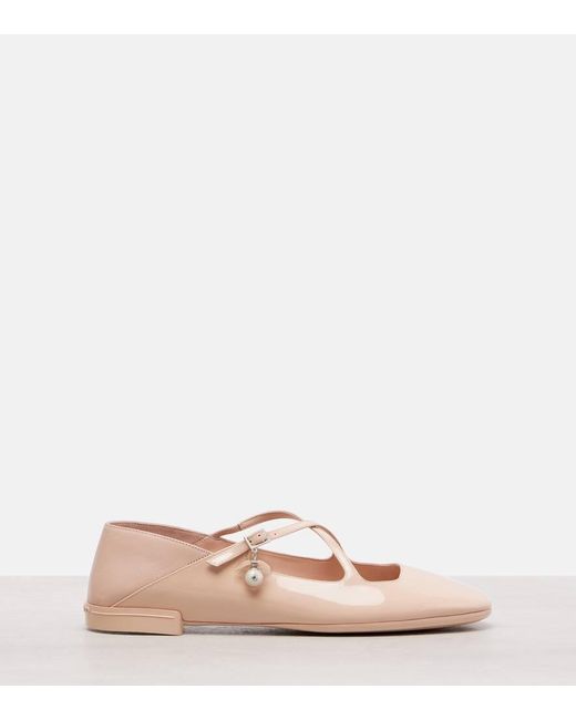 Jimmy Choo Pink Eleri Patent Leather Ballet Flats