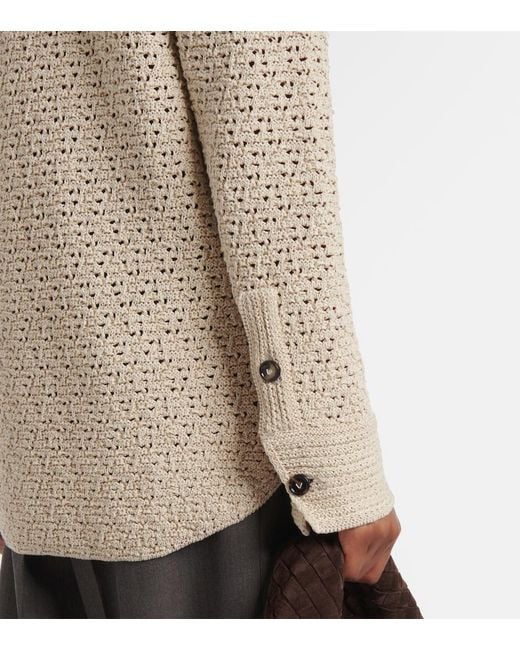 Bottega Veneta Natural Cotton Crochet Shirt
