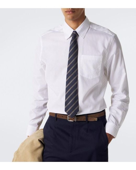 Dunhill White Striped Cotton Shirt for men