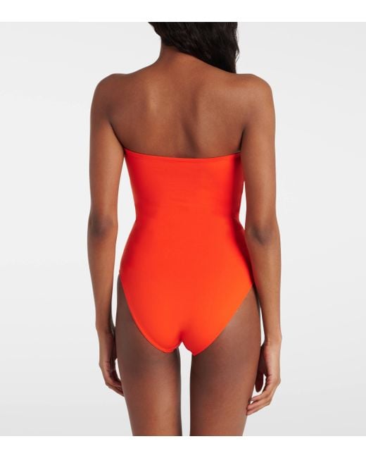 Eres Orange Cassiopee Strapless Bustier Swimsuit