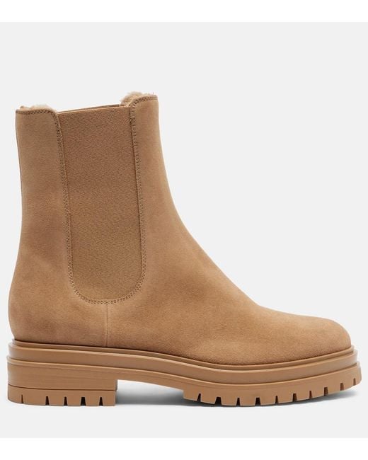 Gianvito Rossi Brown Chelsea Suede Ankle Boots