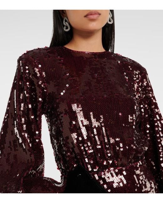 ROTATE BIRGER CHRISTENSEN Black Sequined Maxi Dress