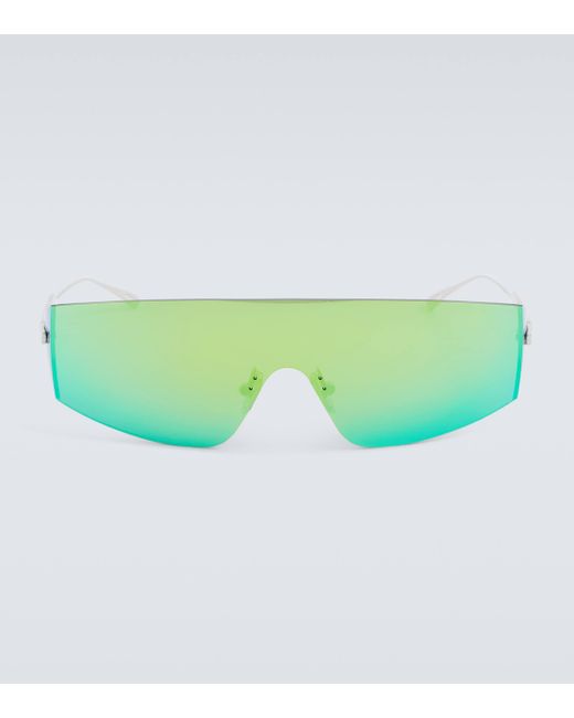 Bottega Veneta Green Mask Flat-top Sunglasses for men