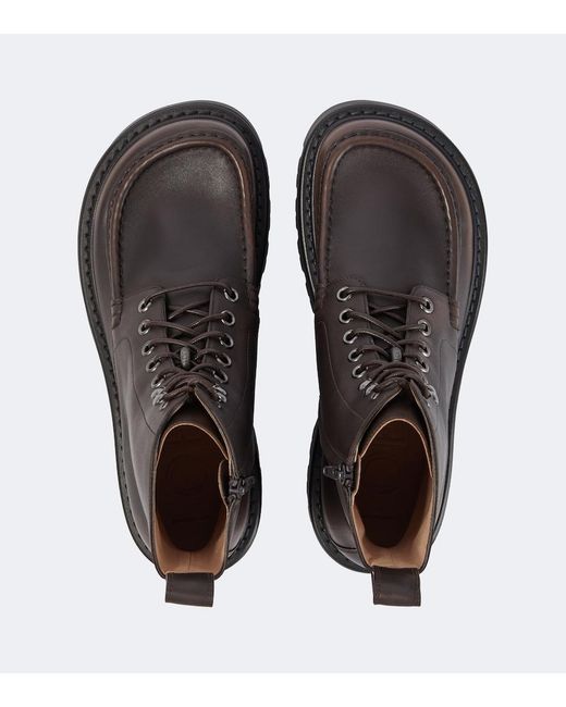 Loewe Black Sierra Leather Combat Boots for men