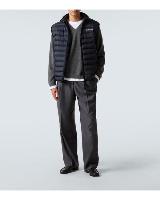 Miu Miu Gray Layered Cashmere Sweater for men