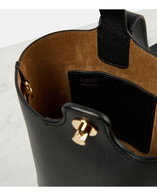 Loewe Black Pebble Mini Leather Bucket Bag