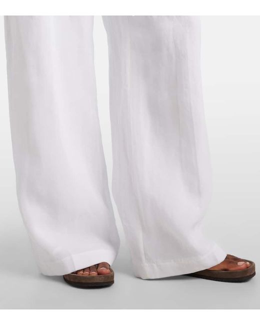 Brunello Cucinelli White Weite Hose Aus Baumwolle
