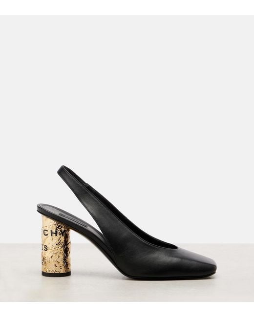 Givenchy Black Tape 85 Leather Slingback Pumps