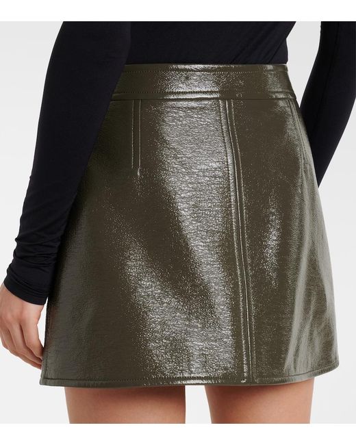 Courreges Green Cotton-Blend Vinyl Miniskirt